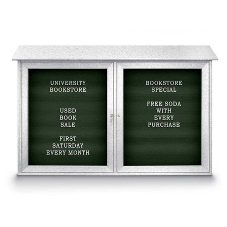 United Visual Products Indoor Enclosed Combo Board, 48"x36", Satin Frame/Blk Porc & Dark Spruce UVCB4836-BLKPORC-DRKSPR